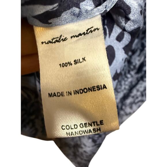 Natalie Martin Silk Blue Floral Midi Dress – Women’s Size XS - Picture 6 of 7